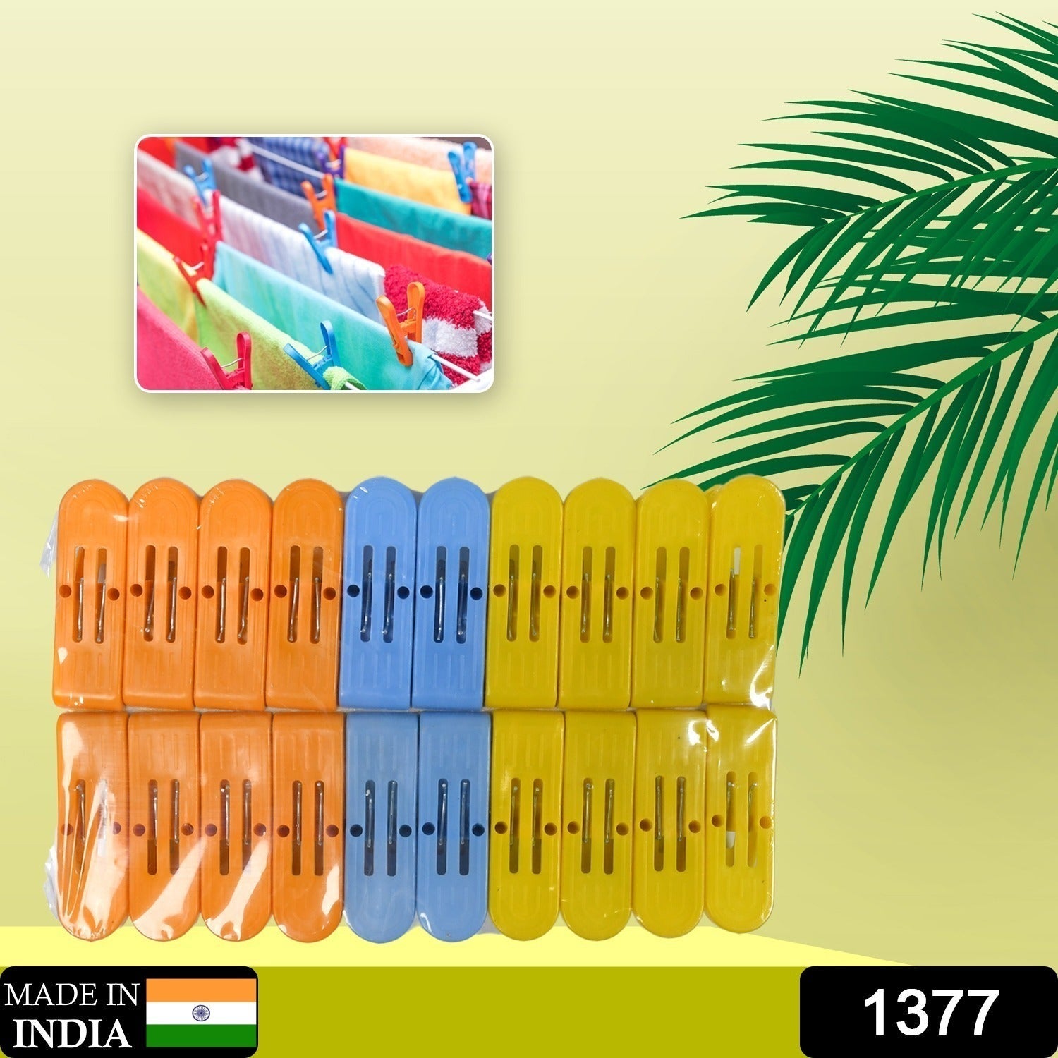 1377 Heavy Duty Anti Rust Cloth Clip Quilt Drying Pins Multipurpose Clothes Pins For Indoor and Outdoor Use Strong and Durable Plastic Clips for Clothes Drying, Hanging And Organizing DeoDap 1377 Heavy Duty Anti Rust Cloth Clip Quilt Drying Pins Multipurpose Clothes Pins For Indoor and Outdoor Use Strong and Durable Plastic Clips for Clothes Drying, Hanging And Organizing DeoDap